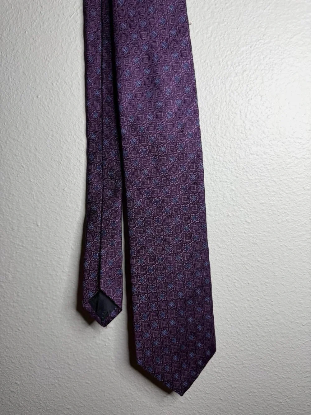 Men's Purple Geometric Silk Tie